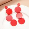 Silver needle acrylic round earrings light luxury high-end earrings women's European and American fashion earrings design sense niche