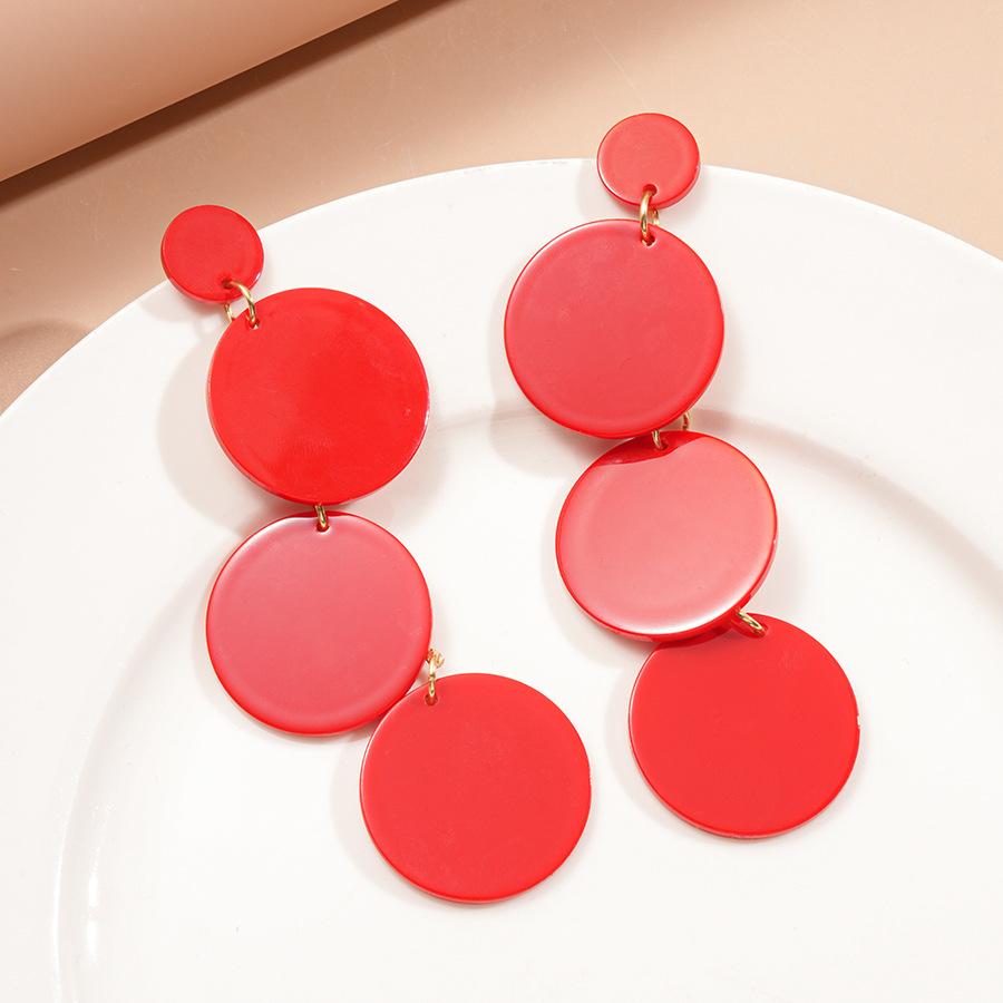 Silver needle acrylic round earrings light luxury high-end earrings women's European and American fashion earrings design sense niche