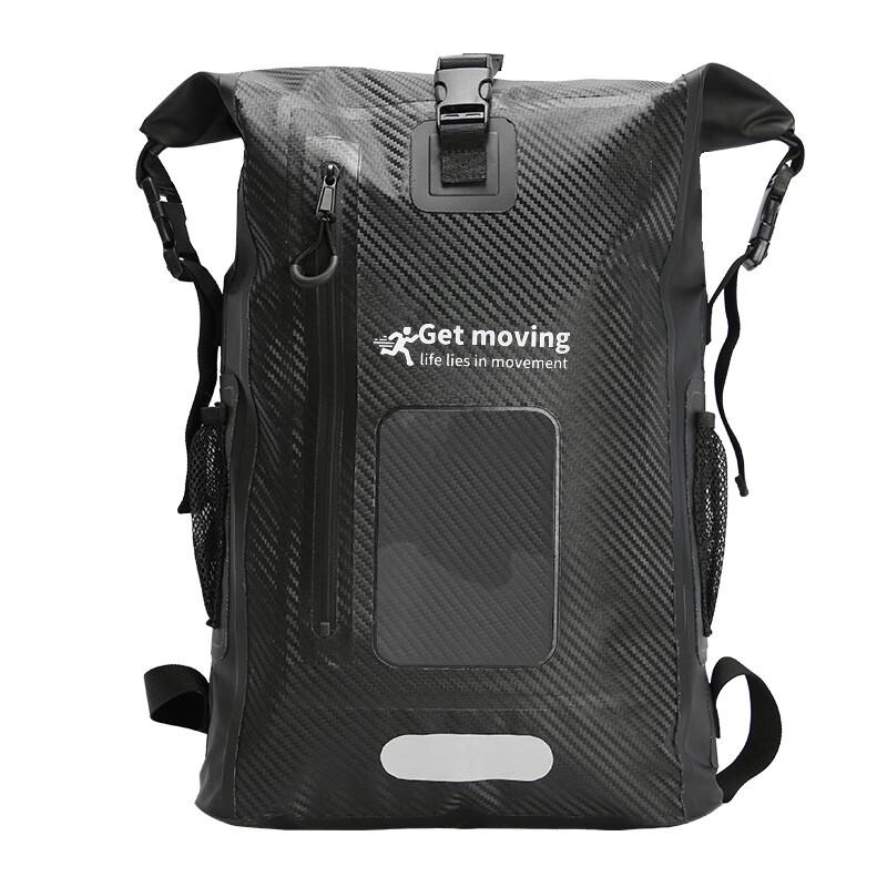 OEING Waterproof Carbon Fiber Texture Backpack with Phone Window