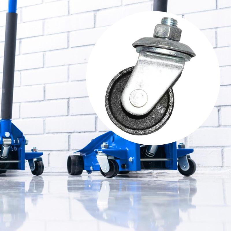 Generic Floor Jack Caster Wheels Professional Spare Parts Metal Accessories Horizontal Jack Casters for 4 Ton Floor Jack