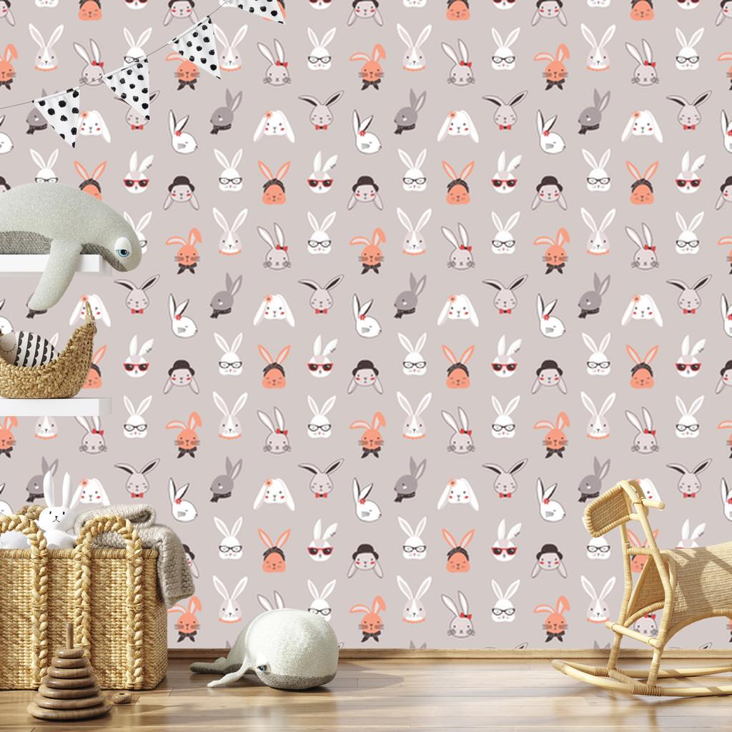 Stylish Rabbits Wallpaper for Living Room and Bedroom 50x1000