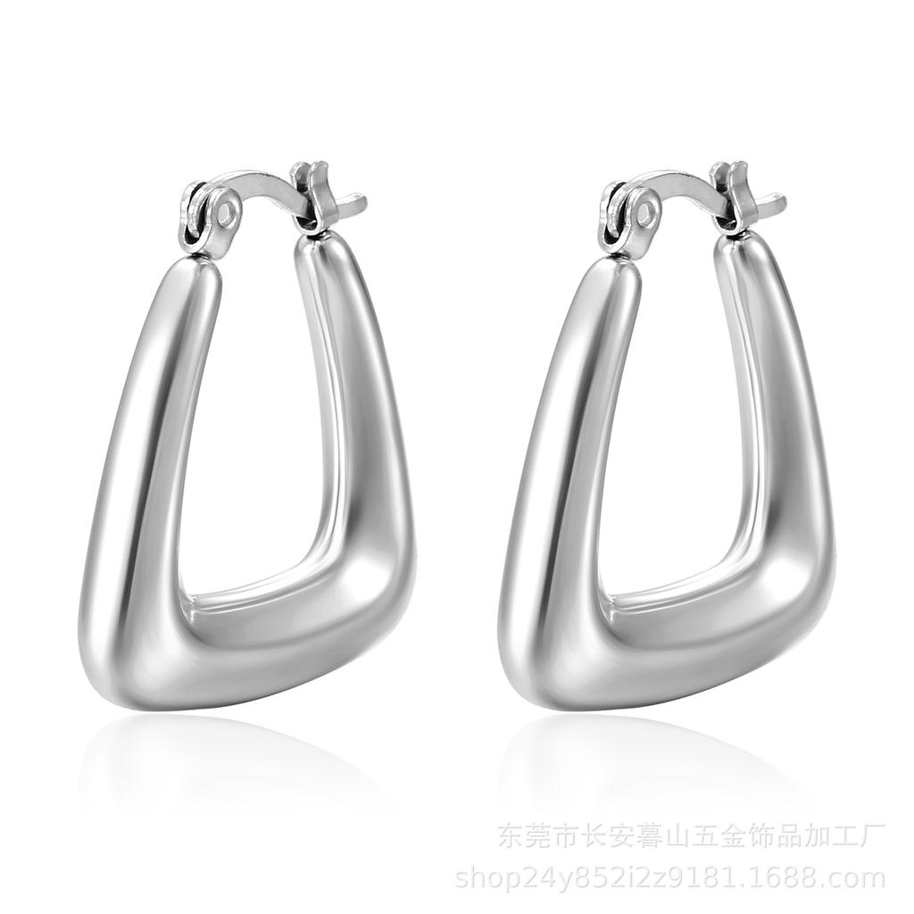 Stainless Steel Chunky Hoop Earrings for Women Teen 18K Gold Plated Hypoallergenic Thick Huggie Hoop Jewelry for Christmas Gifts