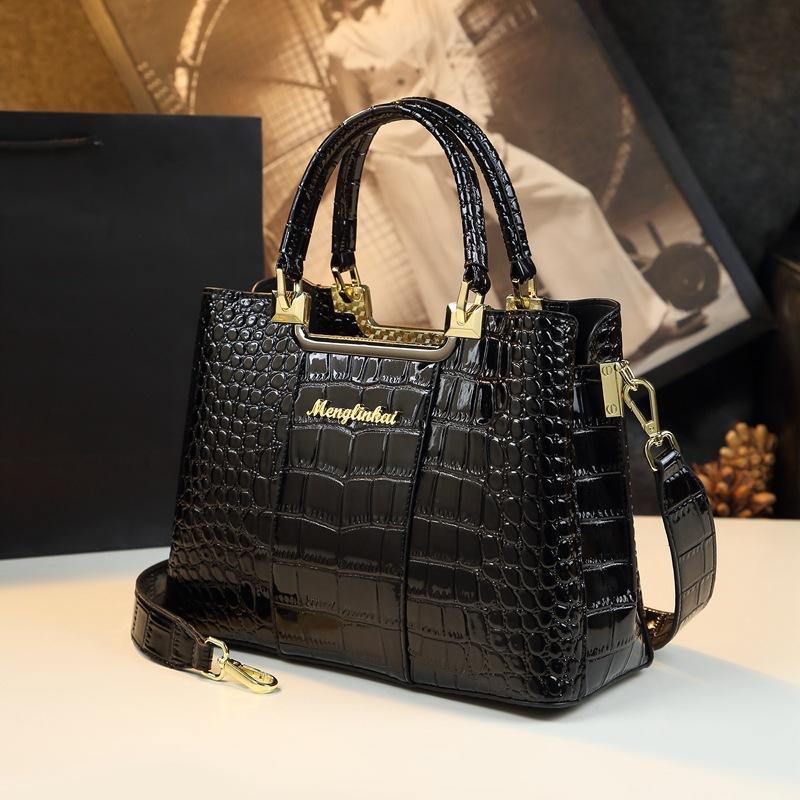 Crocodile Pattern Atmospheric Middle-Aged Women'S Bag Light Luxury Handbag