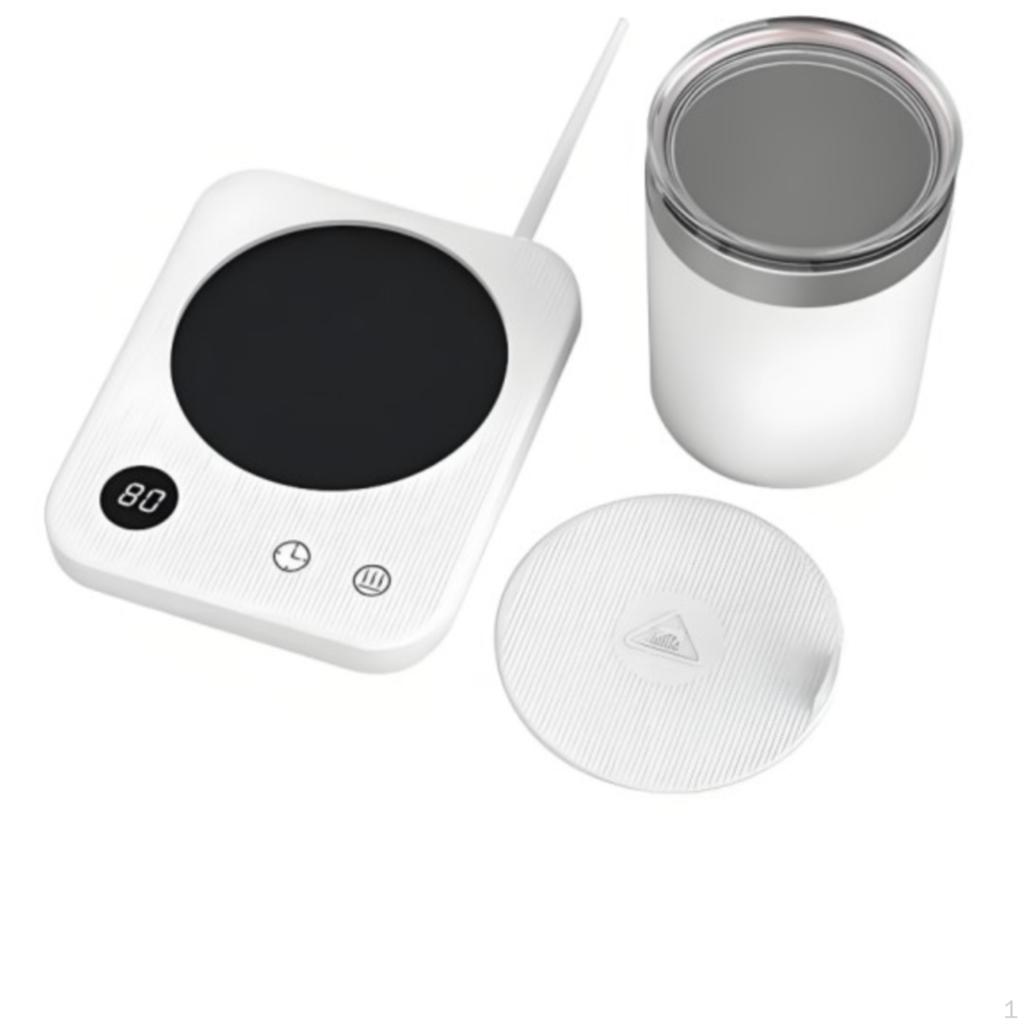 Mug Warmer, 110V Adjustable Temperature, Intelligent Heating Base White