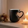 Kubek Zmieniający Kolor w Kształcie Serca 11oz Magiczny Ceramiczny Kubek Odkrywa Ukryty Wzór Kubek do Kawy z Gorącymi Napojami Romantyczny Prezent dla Miłośników Kawy i Herbaty