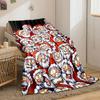 Cartoon Santa Crowded Pattern Blanket Bedroom Blanket for Livingroom Couch Lunch Break Soft Throw for Friend's Festival Gift