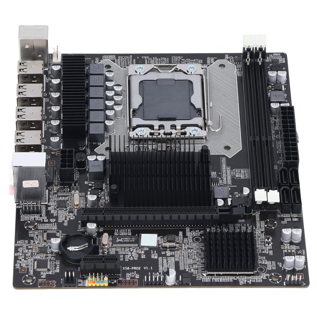 X58 Motherboard 2 DDR3 LGA 1366 Pins Gaming Motherboard Support ECC Memory USB2.0 SATA Port PCB Motherboard for Desktop