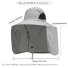 Detachable Men Fishing Cap with Shawl 10CM Large Brim Bucket Hat Outdoor Face Neck Protection Sun Hat Waterproof Anti-UV Panama