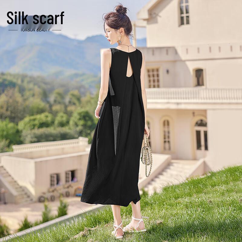 Sibsyl Sleeveless Pleated A-Line Midi Dress