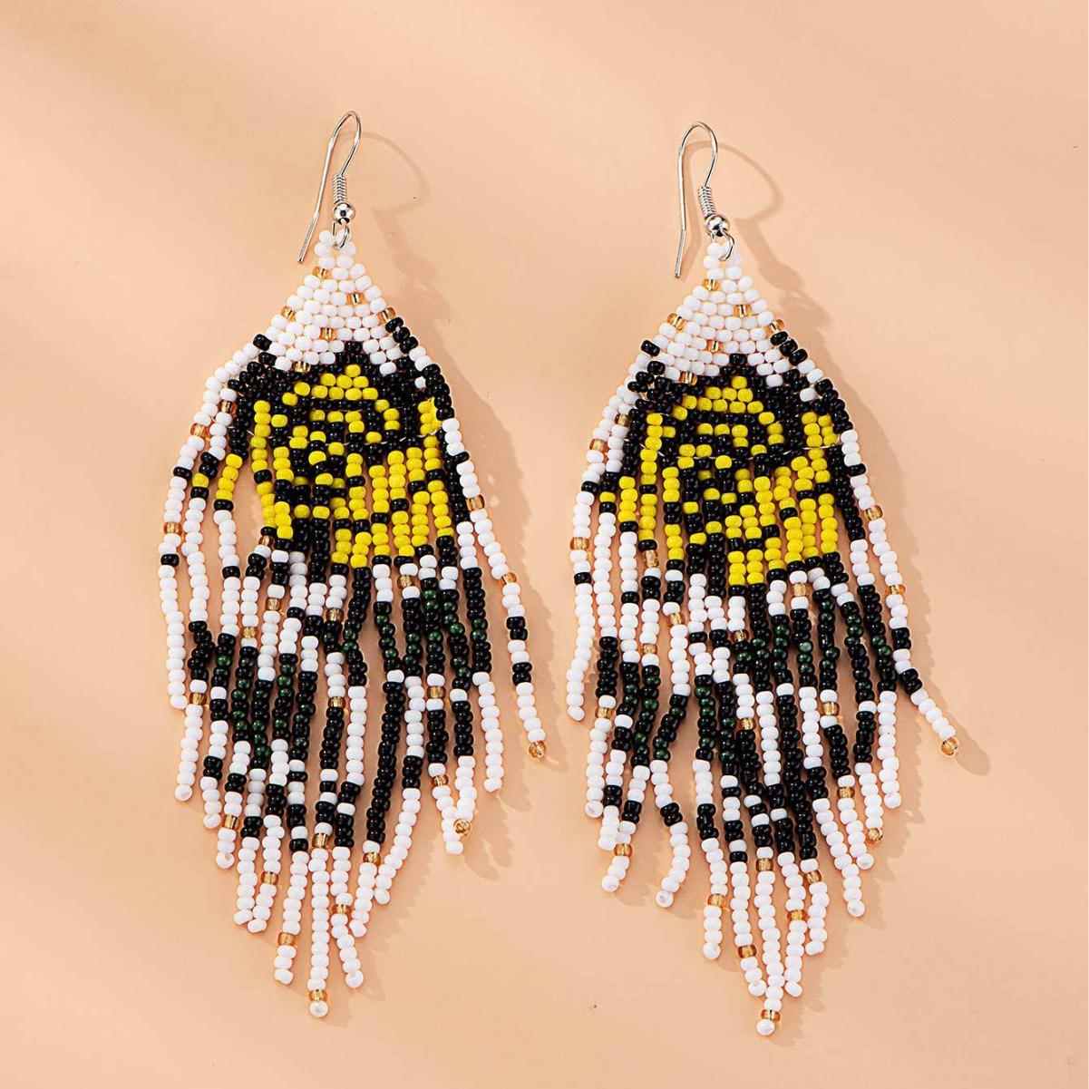 

Handmade Bohemian Rose Tassel Earrings - Ethnic & Stylish