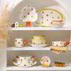 Polka Dot Mushroom High Value Tableware Underglaze Color Ceramic Bowl Large Capacity Binaural Bowl Salad Bowl Household Plate