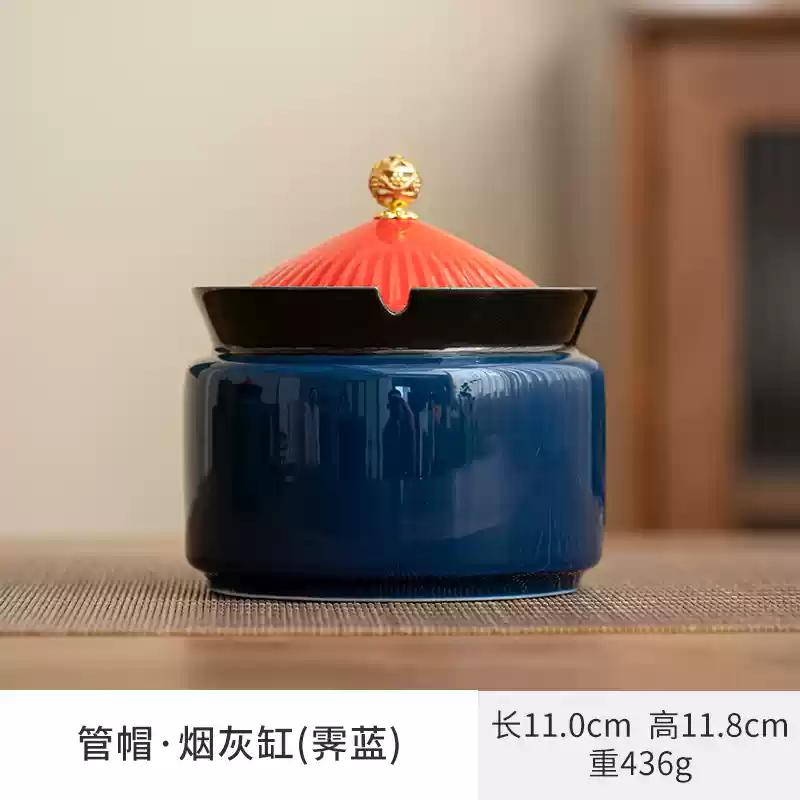 ashtray anti-odor and anti-smoke ashtray Creative home living room anti fly ash smoke smell covered office Ceramic ashtray