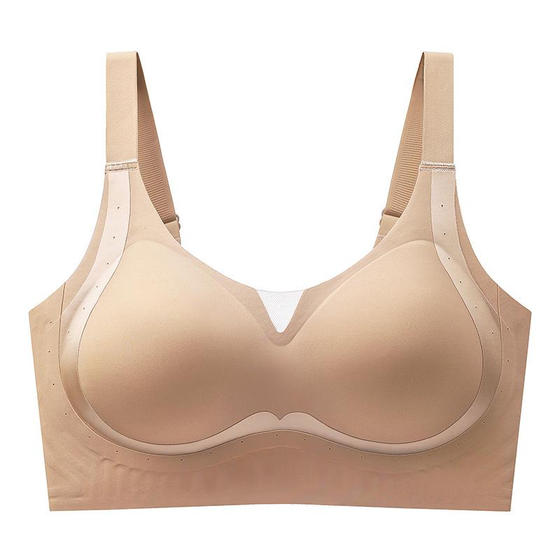 Underwear Summer Thin Women's Gathering Bra Top Support Anti Sagging Non Marking Bra Smooth Noodles Breathable Bra