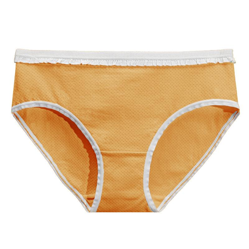 Women's Antibacterial Pure Cotton Breathable Mid-Waist Plus Size Cute Triangle Panties