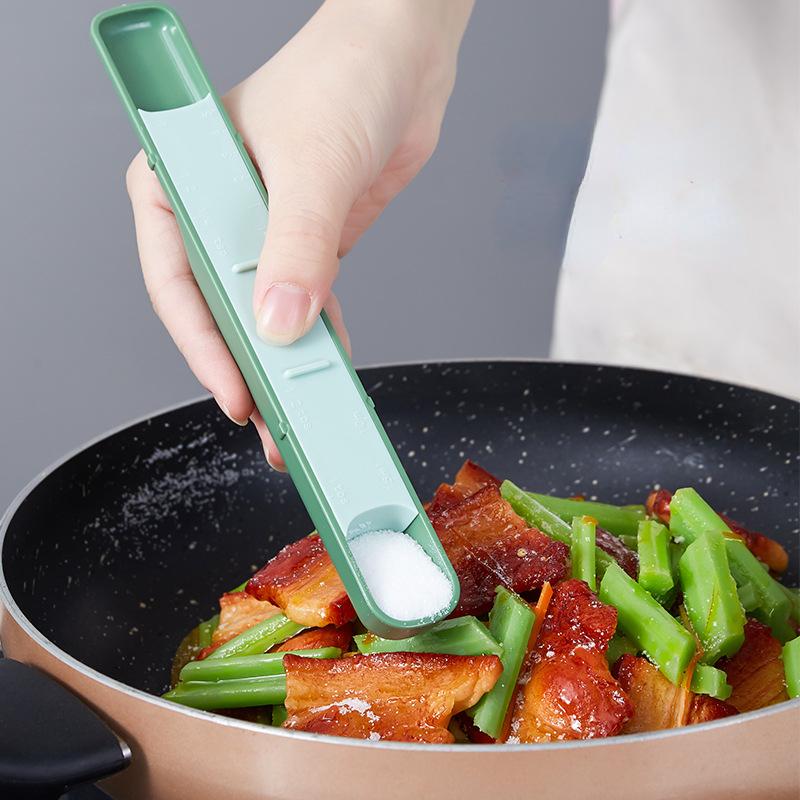 1PC Adjustable Kitchen Scale Measuring Cup Double-ended Baking Scale Measuring Spoon Coffee Salt Quantitative Gadget