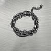 Stainless Steel Double Layer Snake Chain Cuban Trend Bracelet