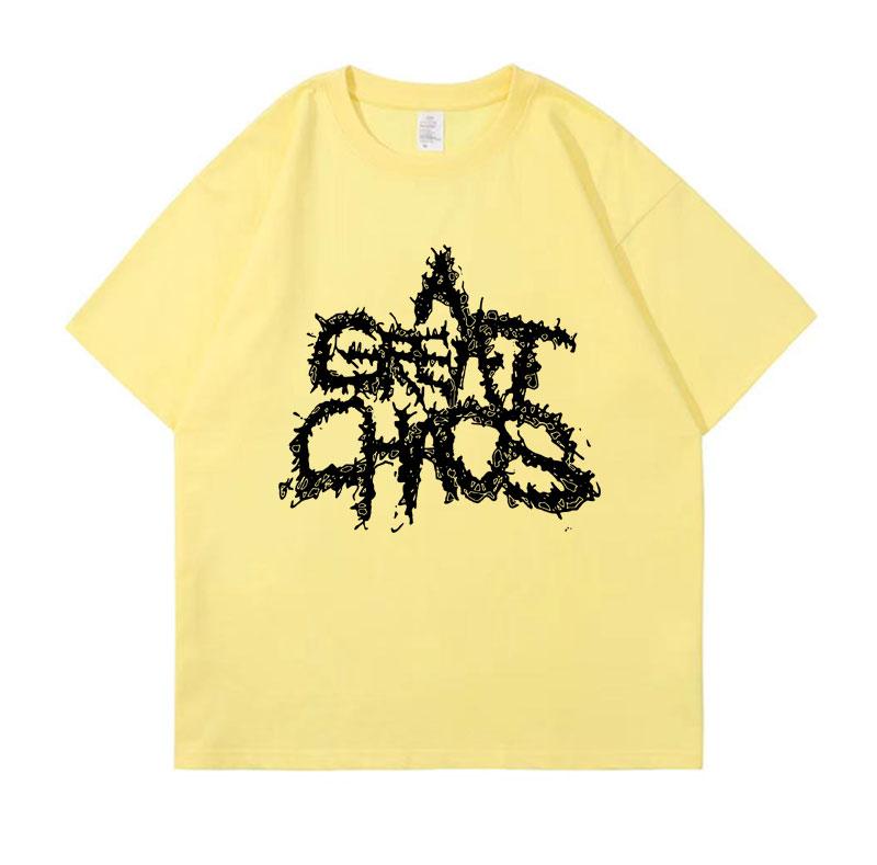 Ken Carson A Great Chaos Spellout Graphic Tshirt Unisexs Clothing Vintage Hip Hop Tee Shirt Unisex 100 Cotton T Shirt Streetwear