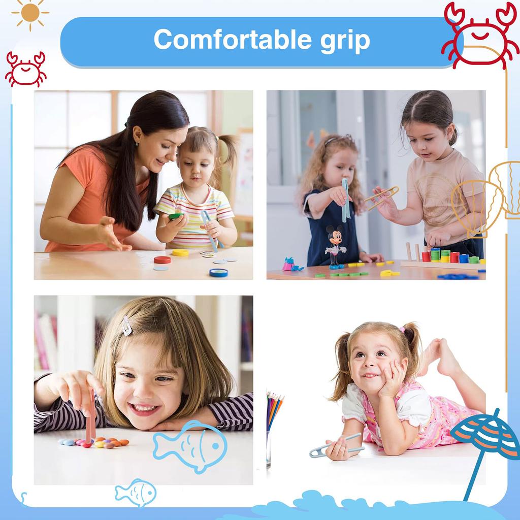 1/3pcs Silicone Mini Multifunctional Non Slip Food Grade Fine Motor Tweezer Tongs For Boys Girls Daily Use Gift