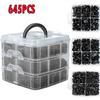 645PCS Plastic Rivets Fastener Fender Bumper Trim Push Pin Clips Free Remover EV