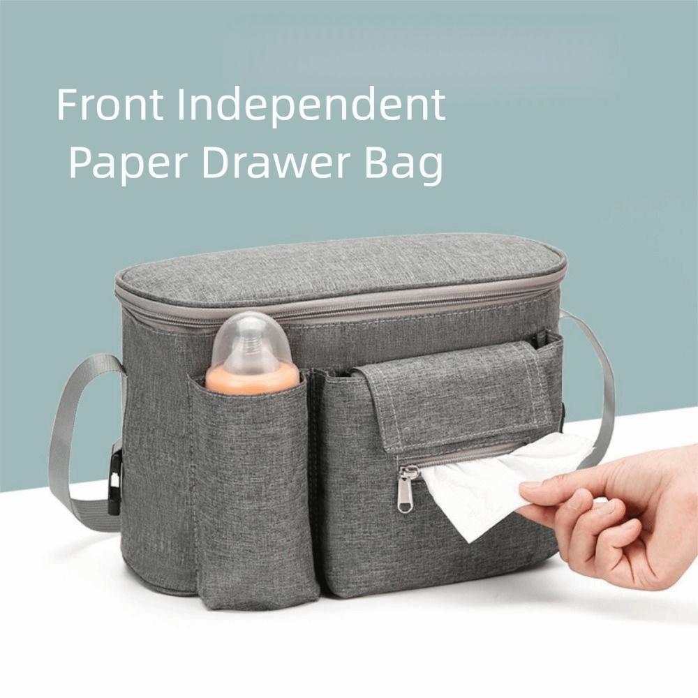 Cartoon Baby Stroller Hanging Bag Multiple Pockets Diaper Bag Organizer Mummy Storage Bag Outdoor
