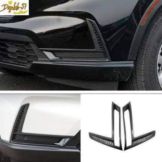 2xFront Fog Light Cover Trim For Honda CR-V CRV  Accessories Carbon Fiber