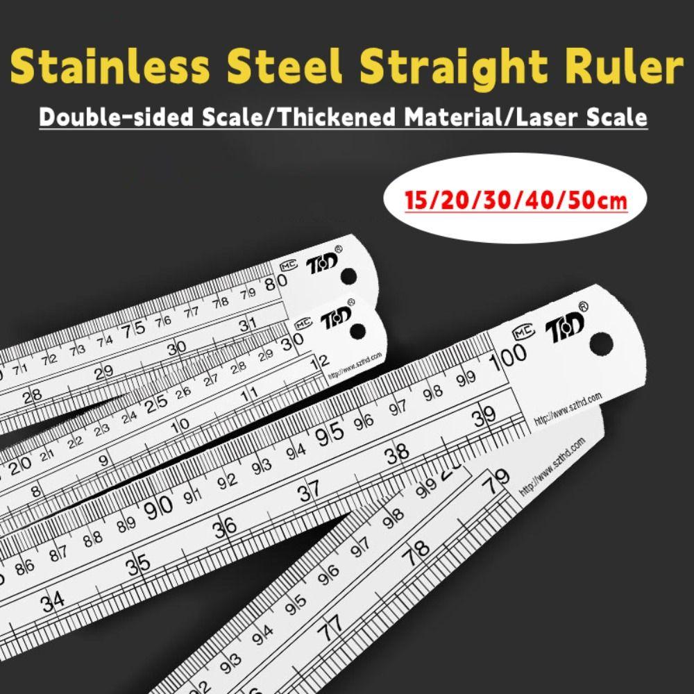 Double Side Scale Stainless Steel Ruler Stainless Steel Drawing Ruler Measuring Tool  Engineering