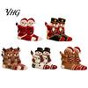 Reusable Thick Fabric Stocking 3D Hugging Christmas Stockings for Fireplace Decorations,Large Knit Holiday Gift Decoration Bags with Santa/Elk/Snowman