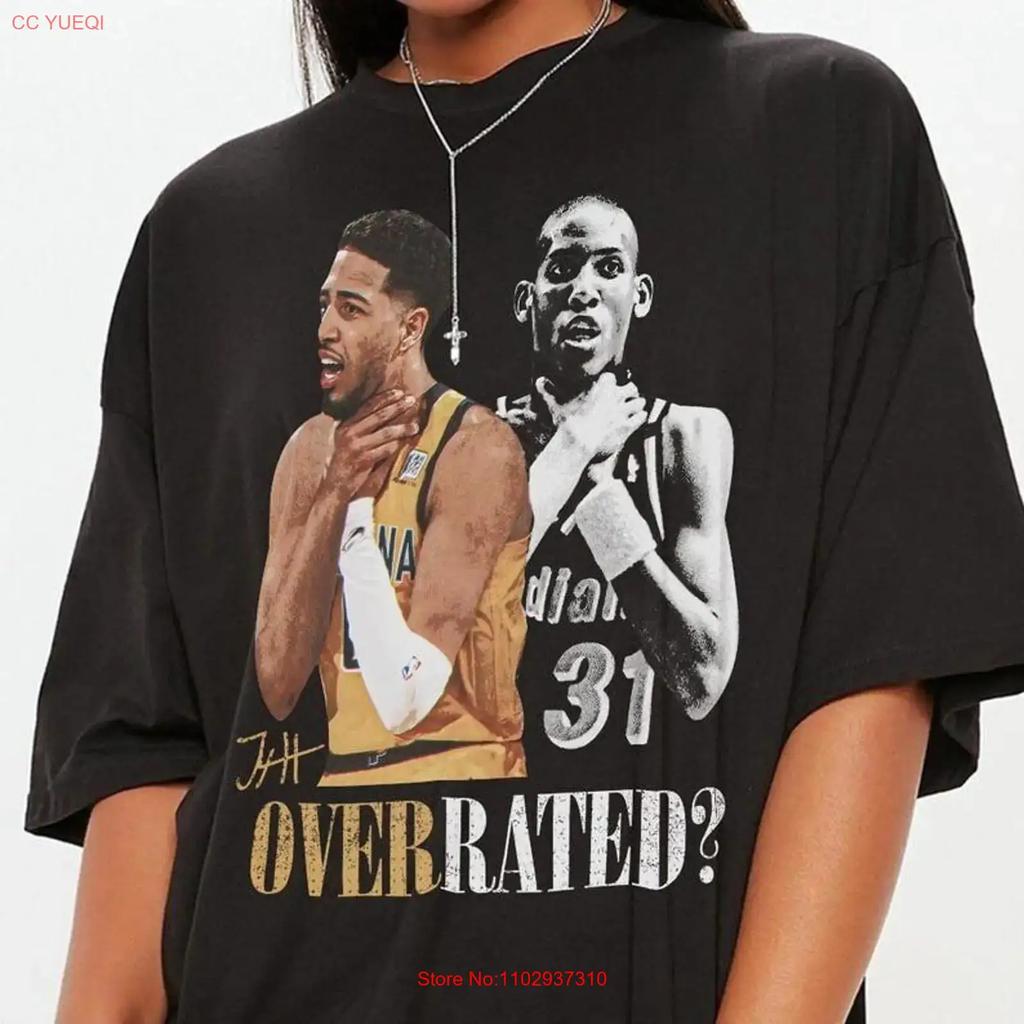 Tyrese And Reggie Basketball Overrated Indiana T Shirt Vintage Streetwear Unisex Graphic Top For Everyday Wear Fashion