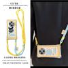 KEYSION Crossbody Strap Phone Case for TECNO Spark 30C Shockproof Cute Cartoon Long Lanyard Mirror Shockproof Cover for Tecno Spark 30C 4G