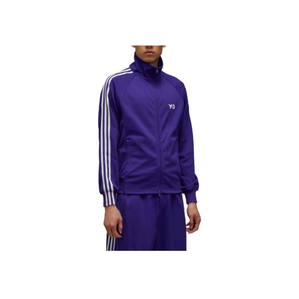 Y-3 Logo Pattern Stand Collar Zip Long Sleeve Jacket Men Jacket Purple JF0667