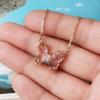 Butterfly Pendant Necklace Gold Color Box Chain for Women Daily Party Jewelry
