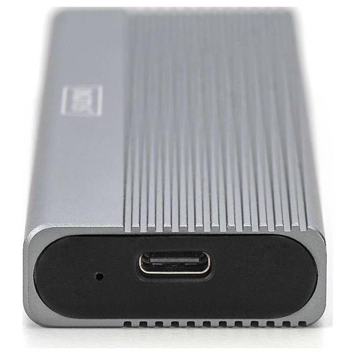 Digitus DA-71156 Boîtier pour SSD M.2 USB-C® (USB 3.2 Gen 1) 5 GBit/s M.2 PCIe NVMe 2230, 2242, 2260, 2280 DA-71156
