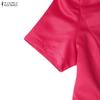 ZANZEA Women Casual Round Neck Short Sleeve Summer Dress