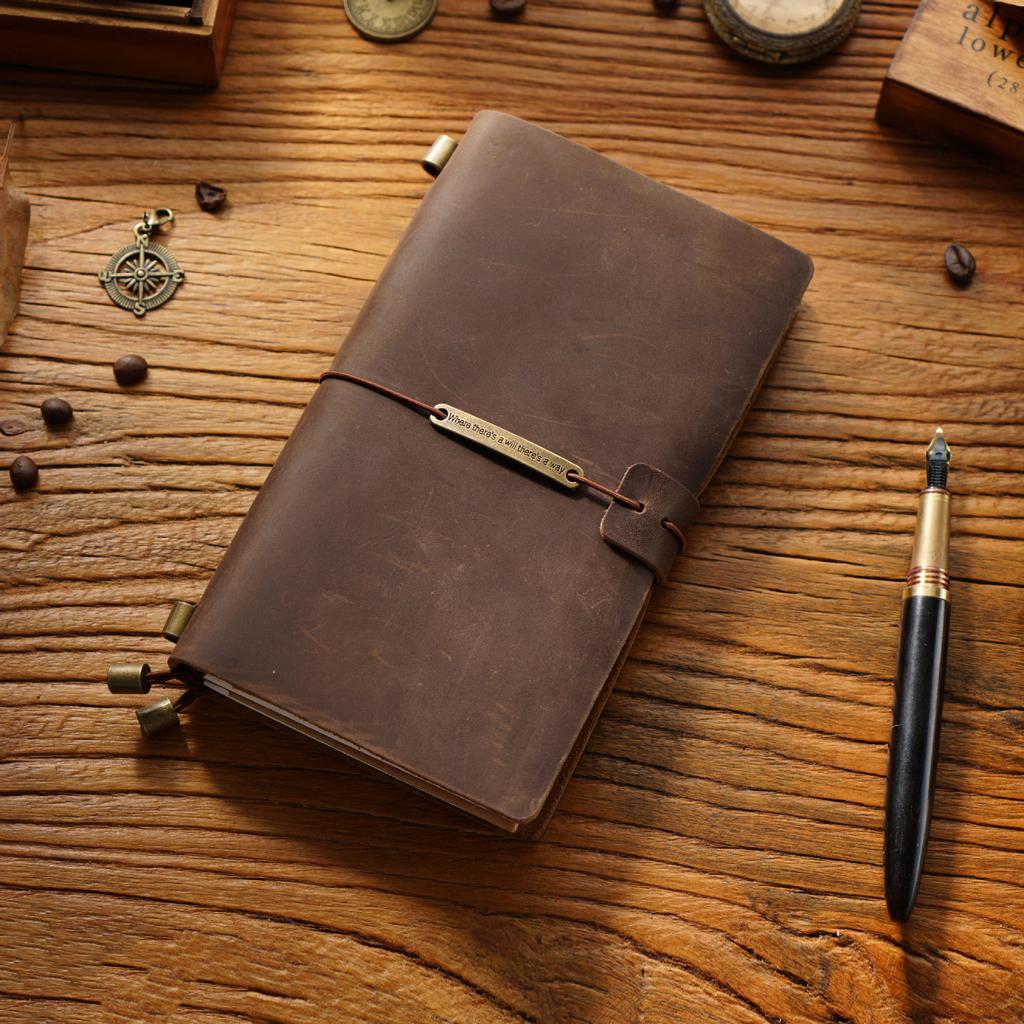 2026 First Layer Cowhide Notebook Genuine Leather Retro Travel Notebook Handmade Loose-leaf Notepad Diary Spot