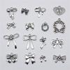 20pcs Bow Tie Connector Zinc Alloy Charm DIY Necklace Making Findings Handmade Tibetan Jewelry