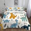 Kawaii Dinosaur Duvet Cover Queen Size for Kids, Cute Colorful Cartoon Soft Comforter Covers with Zipper Closure Bedroom Bedding