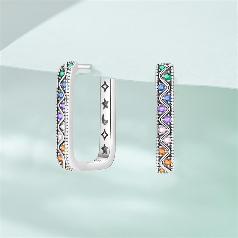 925 Silver Simple Sun Small Sugar Cube Star Moon Women Earring Brilliant Wedding Engagement Star Earrings Jewelry Gifts