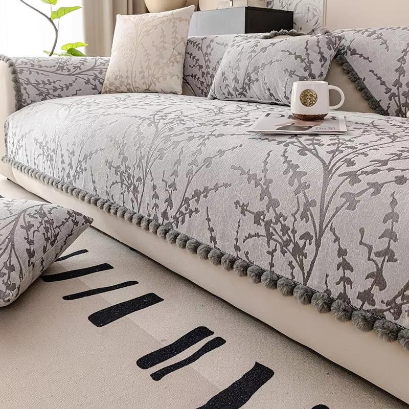 

Подушка для дивана во французском стиле из шенилла Four Seasons, универсальный чехол для дивана, полотенце, нескользящий защитный чехол для дивана для декора гостиной 70x70