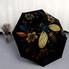 Golden Bee & Floral Mandala Wall Art DecorUmbrella, Portable 3-Fold Umbrella for Men & Women,Christmas Gift ES320
