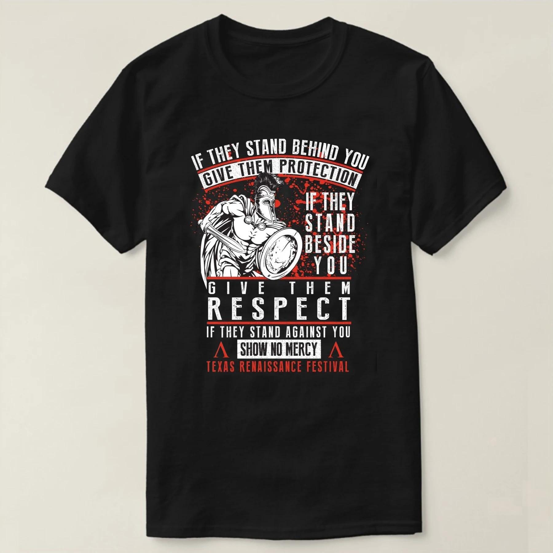 Give Them Protection Give Them Resprct Spartans Inspiration TShirt 100 Cotton ONeck Summer Short Sleeve Casual Mens Tshirt S