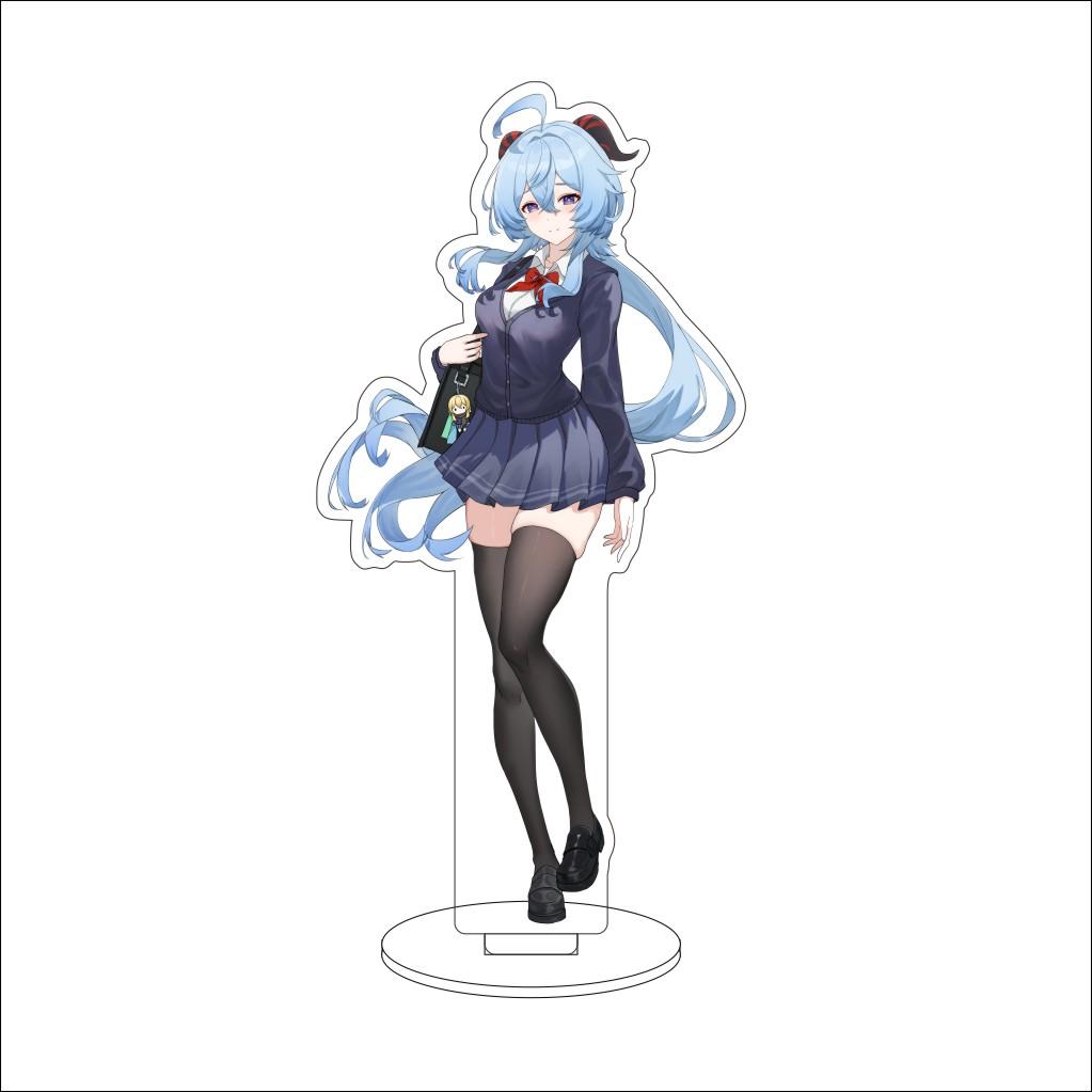 16CM Anime Genshin Impact Figure Stand Model  Ganyu Cute Desk Decor Standing Sign Gifts
