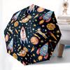 Space Exploration, Astronaut Pets Theme 8 Bone Hand Automatic Folding Umbrella, Compact and Portable Design, A Perfect Gift for Birthday, Ch