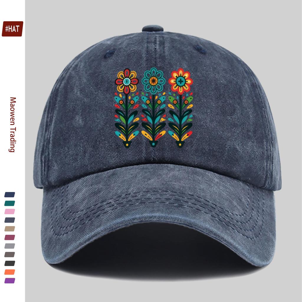 pc Vibrant Plant Pattern Printed Baseball Cap Casual Pattern Design Decor Hat Comfortable Lightweight Sun Hat with Adjustable
