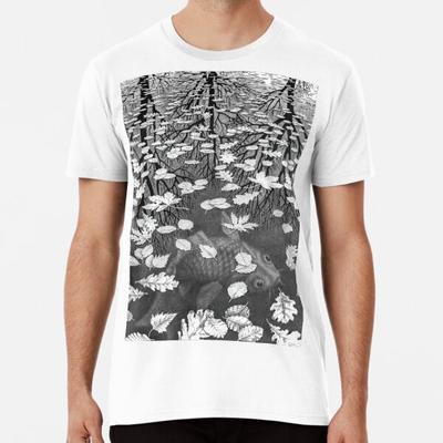 Drie Werelden, door M.C.. Escher S tot 5XL Gemaakt in de AU/VS T-shirt