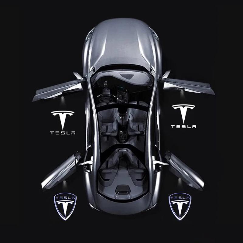 AAAIR1 Welcome Lights Door Light LED Modification Accessories Atmosphere Door Spotlight For Tesla Model 3/Y Model X S Cybertruck SpaceX