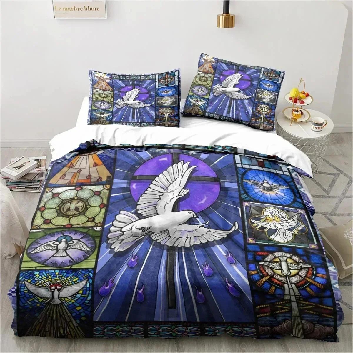 

Comforter New Jesus Christ Church Mary Christian Religious Bedding Set Soft Comforter King Queen Size Comforter (quilt)-EU Single(135*200cm)3pcs