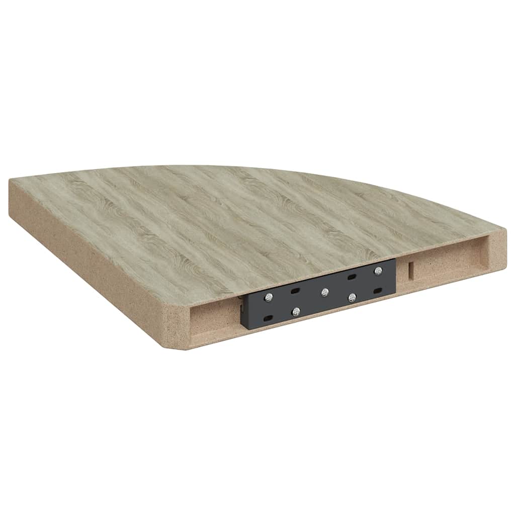 Corner Floating Shelves Set of 2 Oak Effect 35 X 35 X 3.8 Cm MDF