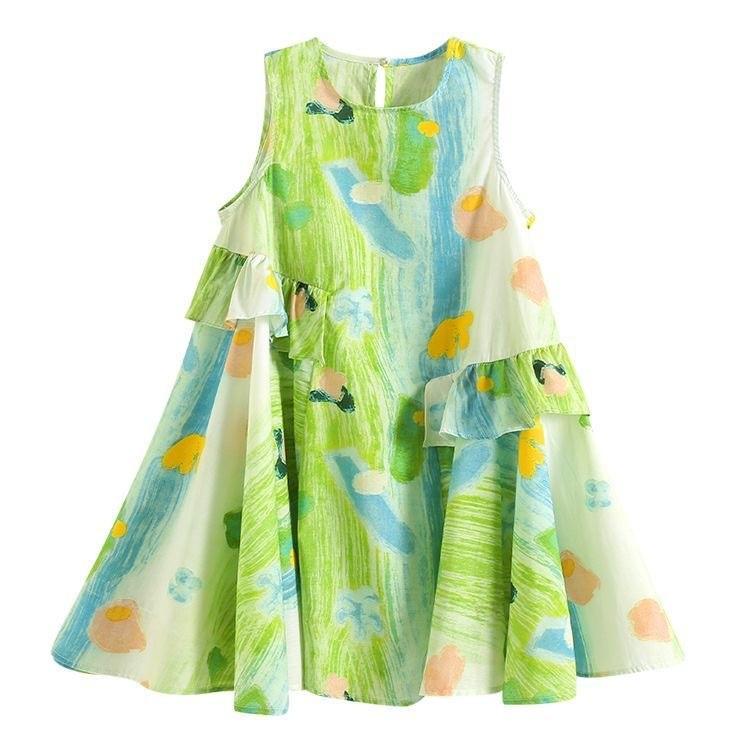 Mädchen Farbverlauf Regenbogen Hosenträger Rock Kleid Sommer Meeresstrand Rock