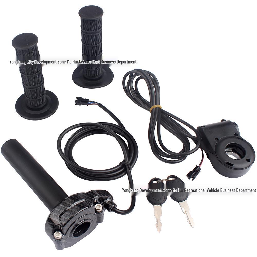 Ridstar Q20 Electronic Throttle Grip Cover with Start Switch Key - Water Transfer Printed Design 22 mm