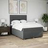 Maison Exclusive - Sommier à lattes de lit avec matelas Gris foncé 140x190cm Tissu